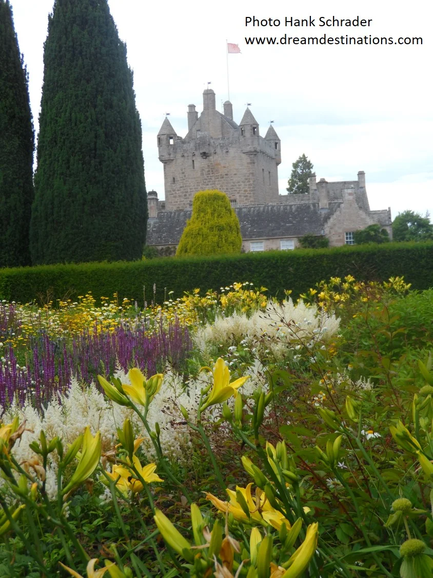 A view of Cawdor Castle from one of the gardens