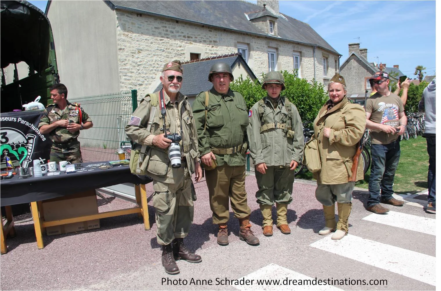 Reenactors in Ste. Mere Eglise during the 2014 D Day Festival