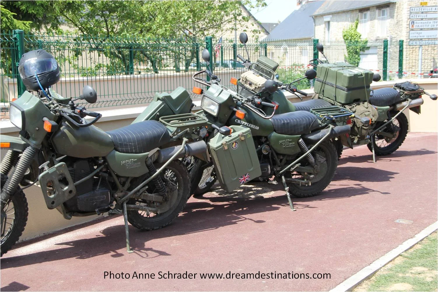 WW II vintage Motorcycles in Ste. Mere Eglise 2014