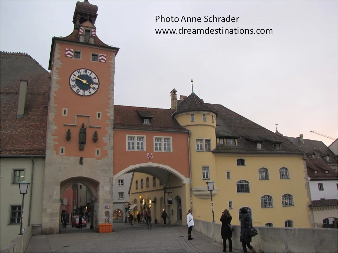 Watch Tower, that guards the Stone Bridge (the oldest bridge that crosses the Danube) Regensburg, Germany