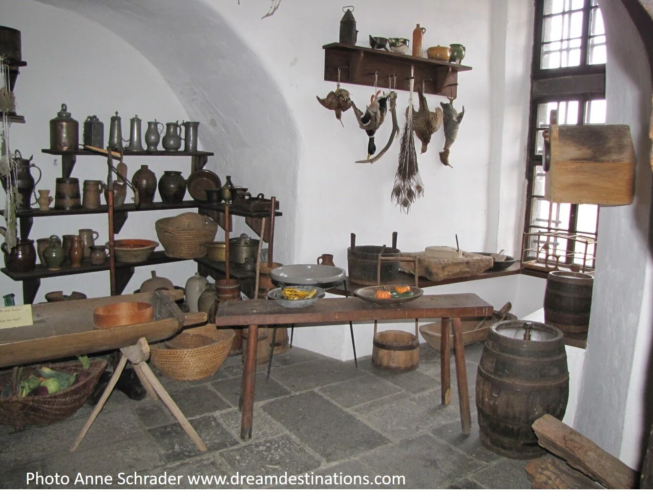 Kitchen preparation area in Marksburg Castle