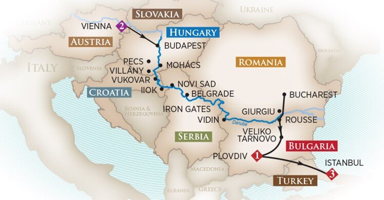 Danube River Cruise Map