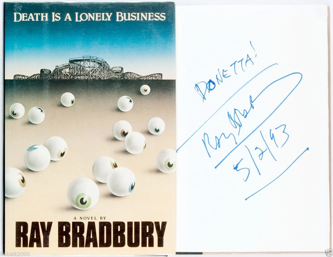 Ray Bradbury Signed Inscribed Book "Death is a lonely business"