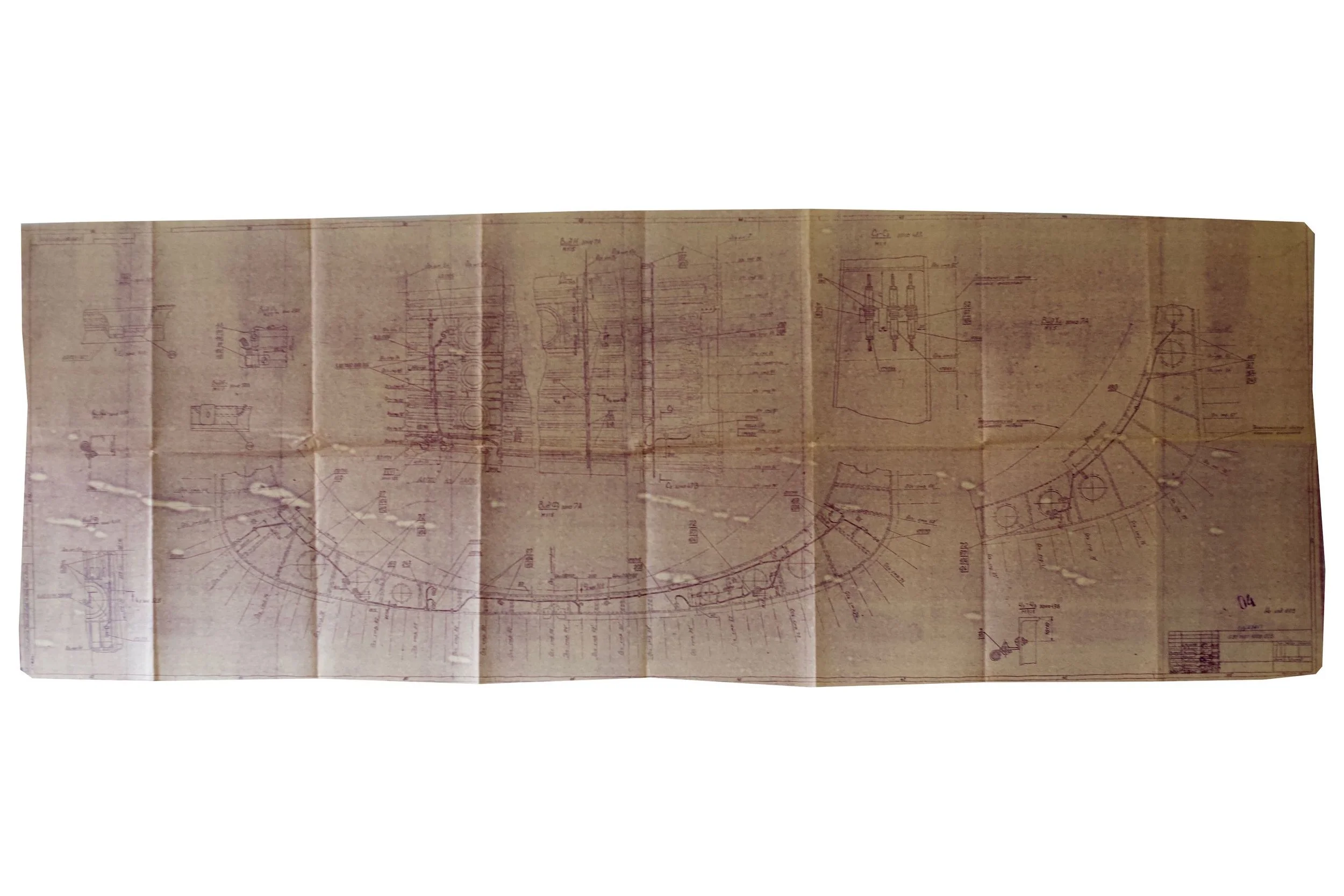 Blueprint Space Shuttle Buran 3M (0.03/OK-KS) Size 168 cm x 62 cm
