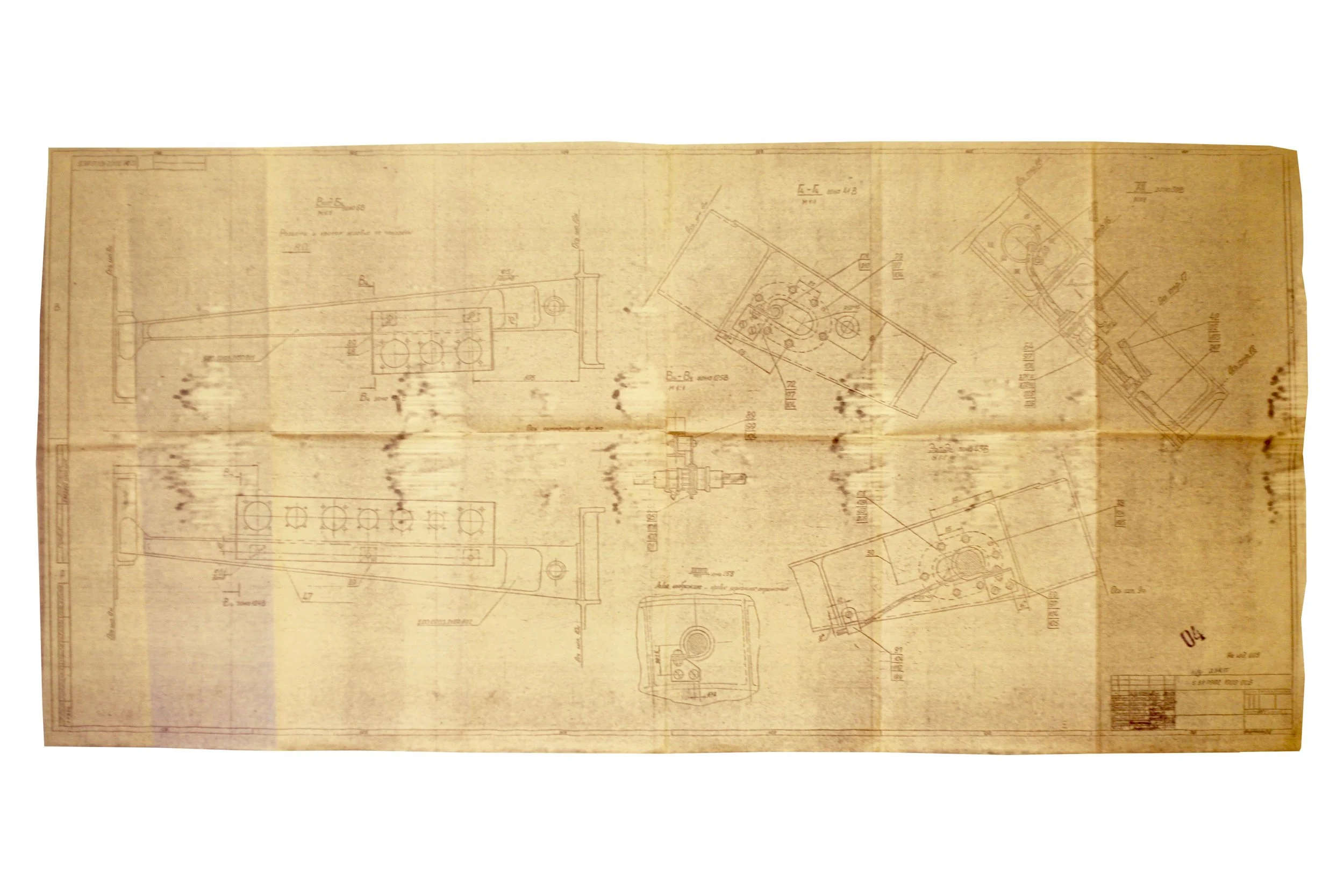 Blueprint Space Shuttle Buran 3M (0.03/OK-KS) Size 128 cm x 63 cm