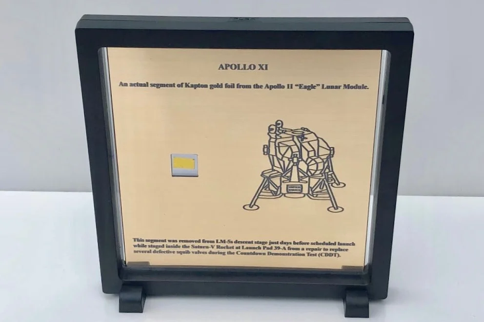 An Actual Segment of Kapton Gold Foil  from Apollo 11 "Eagle" Lunar Module