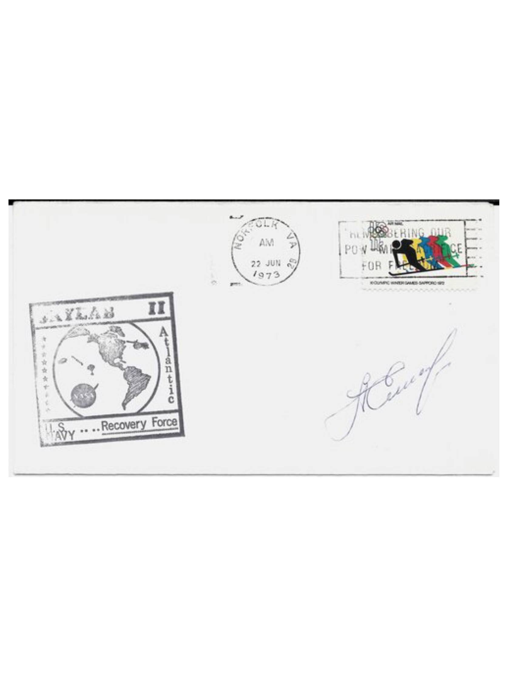 Skylab II Recovery Force Space Cover Signed by Soviet Cosmonaut A. Yeliseyev