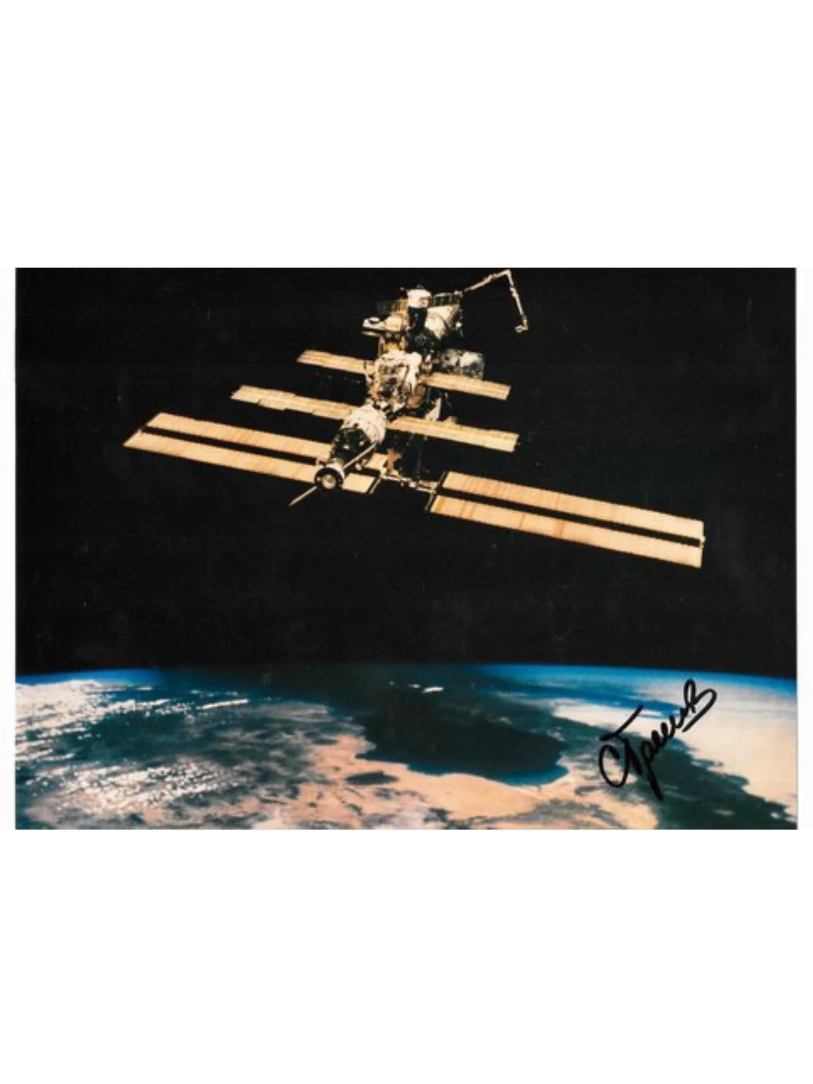 Russian Cosmonaut Sergey Treshchev Treshchov Signed Photo International Space Station Expediton-5 STS-111