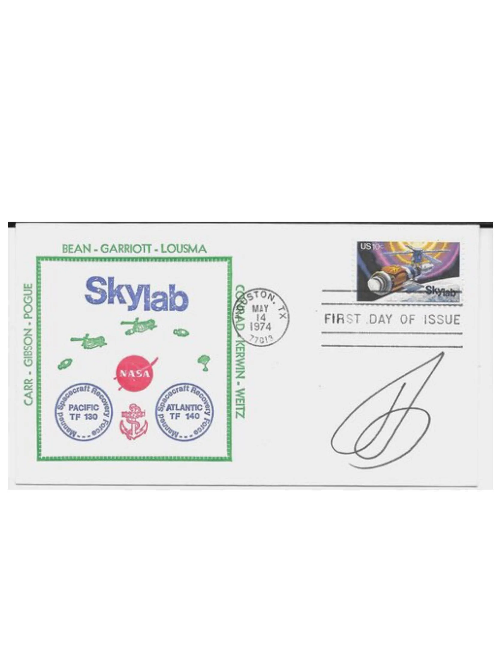 Skylab Atlantic TF 140 Space Cover FDC Signed by Soviet Cosmonaut Grechko