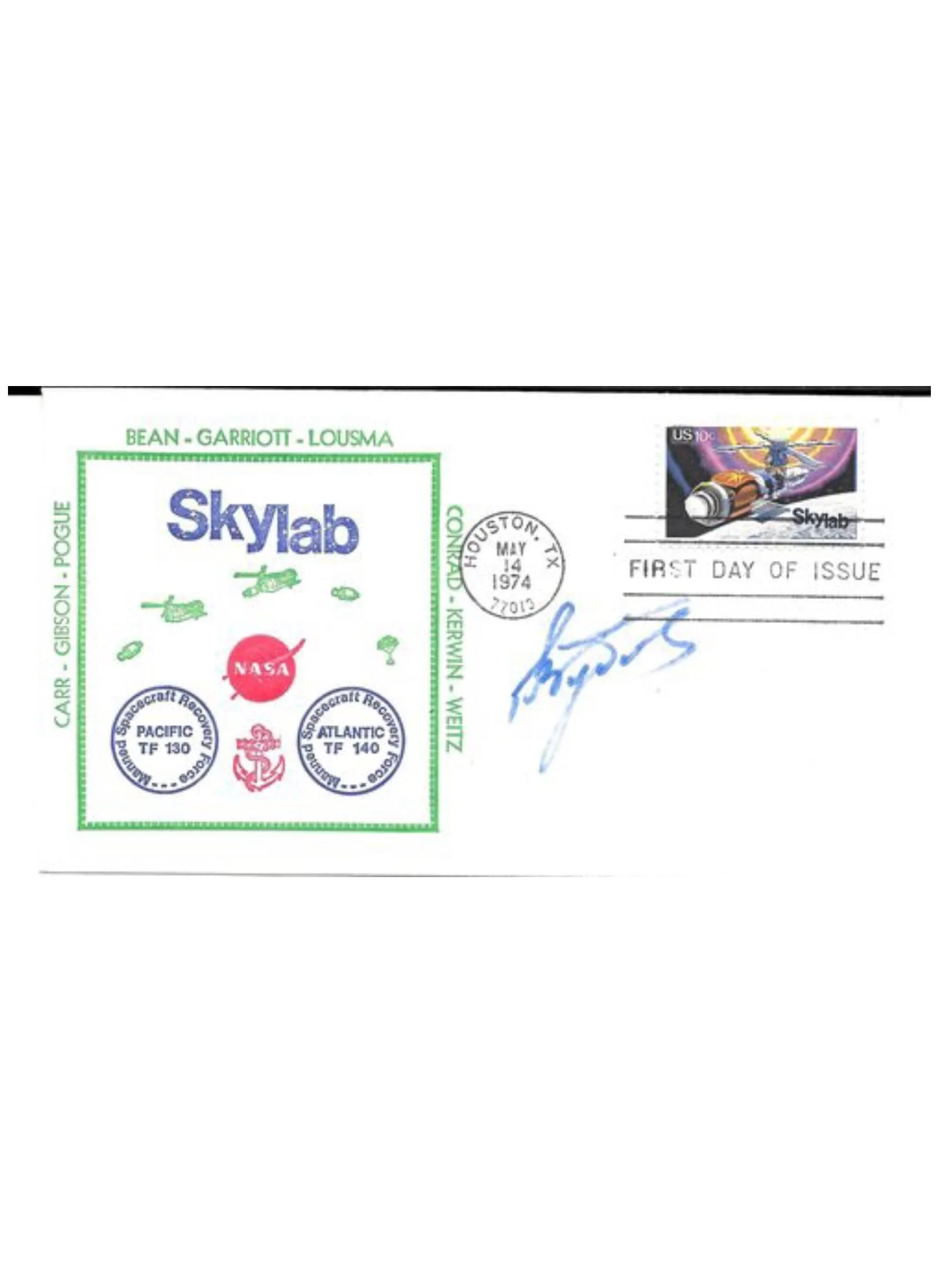 Skylab Atlantic TF 140 Space Cover Signed by Soviet Cosmonaut V. Zudov