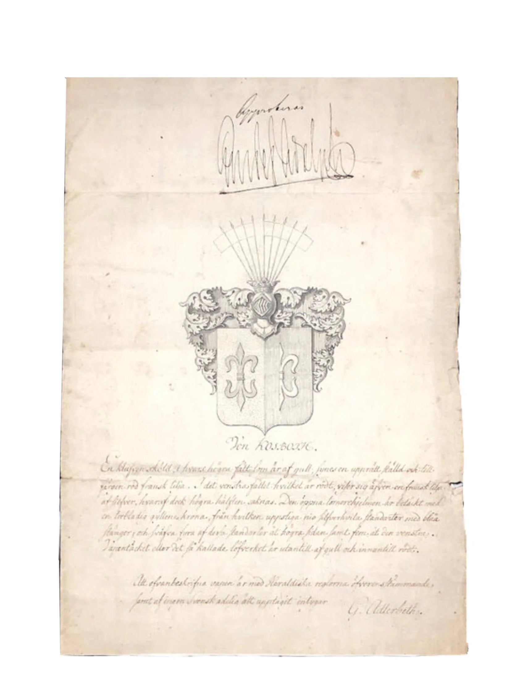 KING OF SWEDEN GUSTAV IV ADOLF SIGNED MANUSCRIPT 