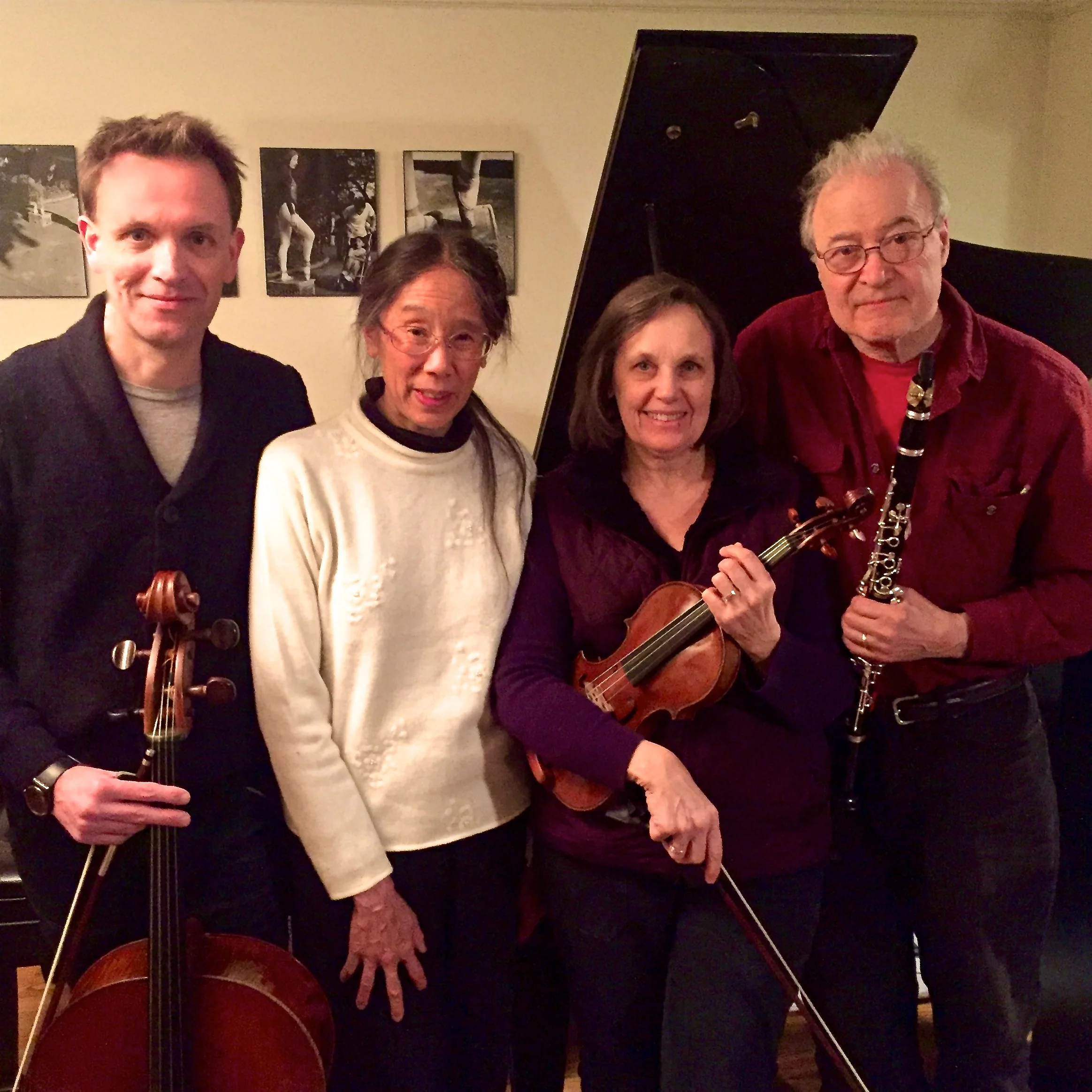 Chamber musicians at a "Quartet for the End of Time" rehearsal