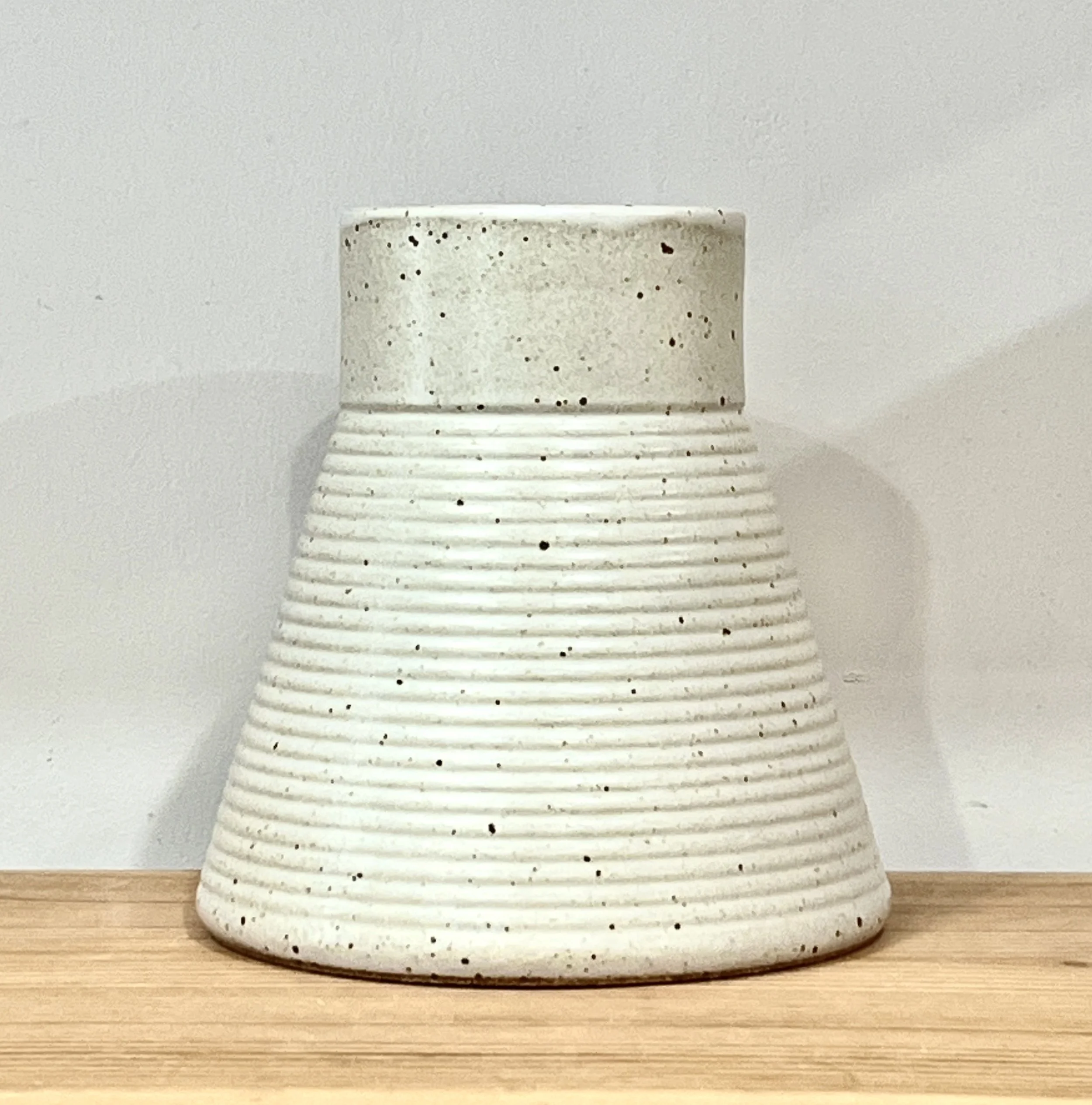Finely Ribbed Beaker Vase