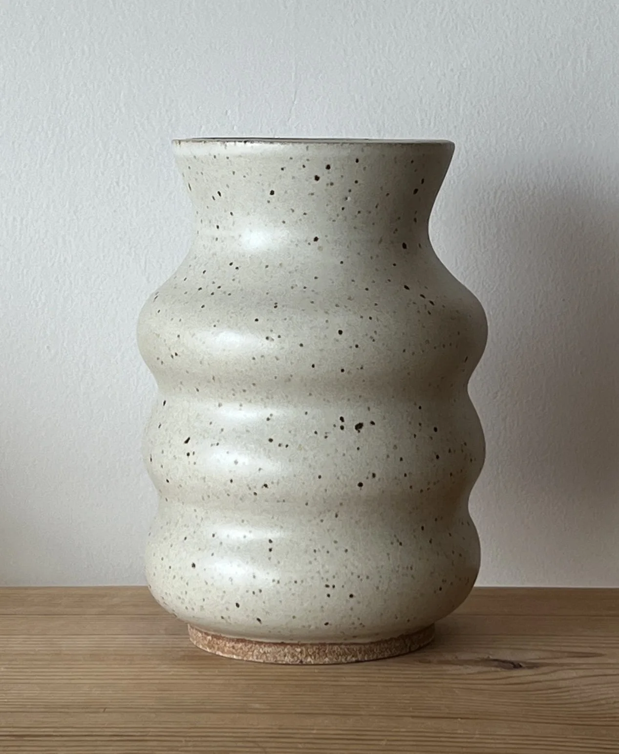 Matte White Wavy Vase