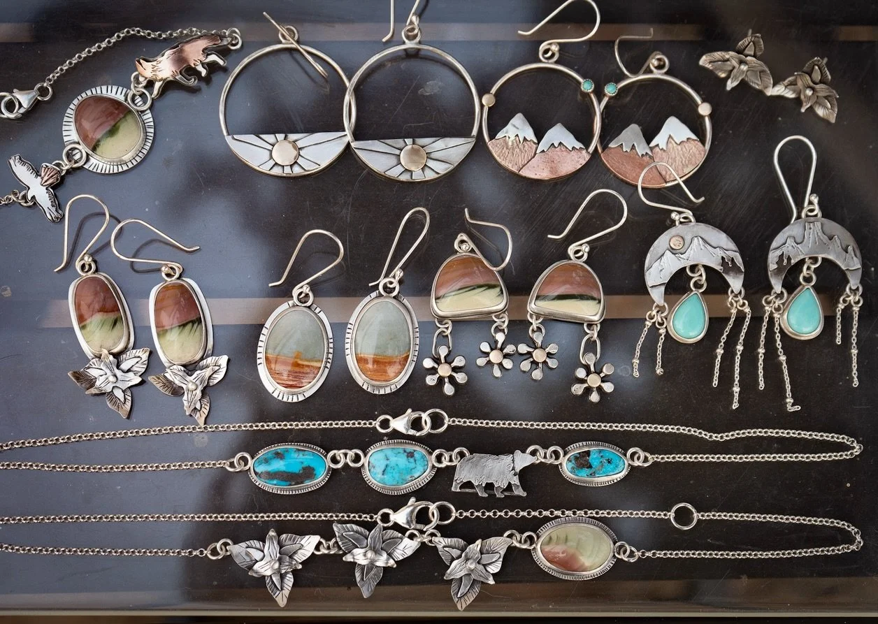 This lil&rsquo; batch of handmade jewelry is headed for my site today @ 10am PST. It&rsquo;s been a tough summer with wildfires and smoke and a small portion of sales from this drop will be donated to Greater Good Charities aiding wildfire recovery f