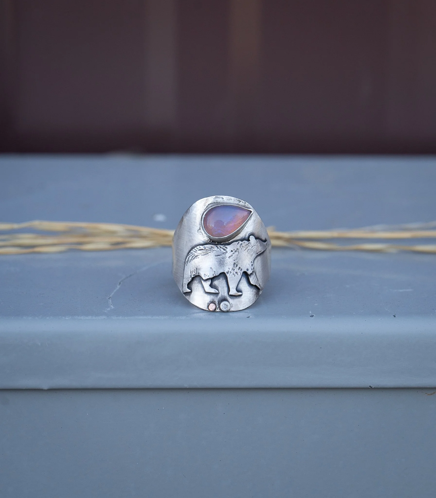 Bear in the Light Ring -Finger Size 9 - 9.25-