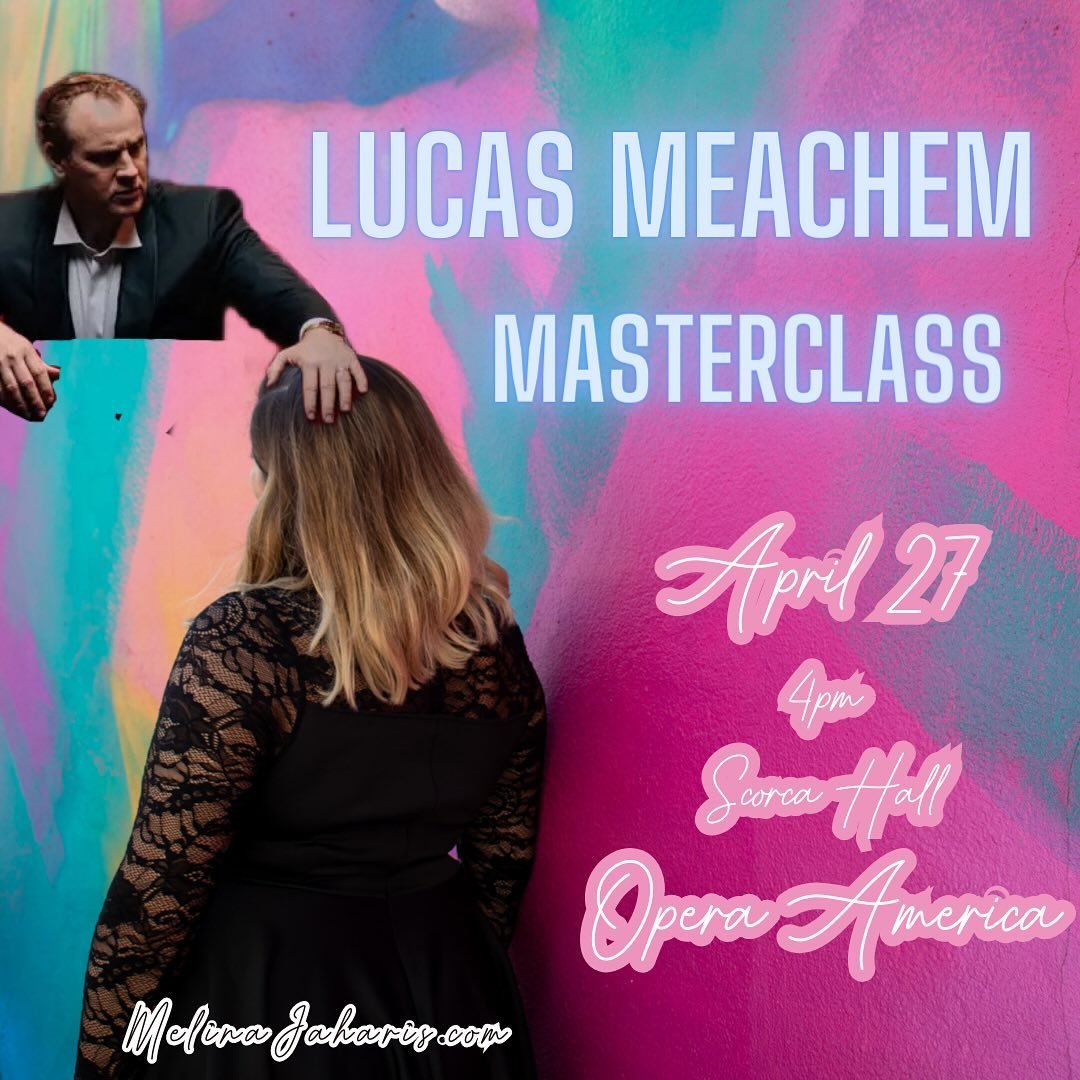 Come watch @LucasMeachem pull some perfect amazing state of the art singing out of my hair (where perfect amazing state of the art singing is stored).

Good on the Meachem dream team to offer up an honorarium to singers!! Hold more paid masterclasses