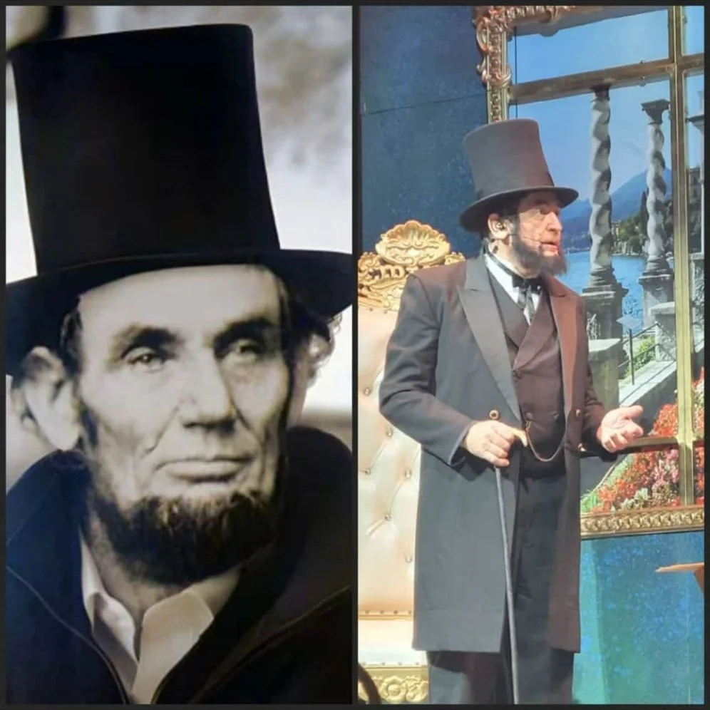 Abraham Lincoln, before and after makeup