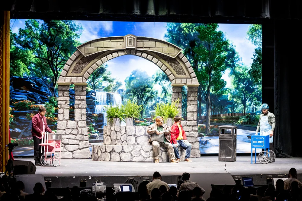 Set piece on stage in Akiva
