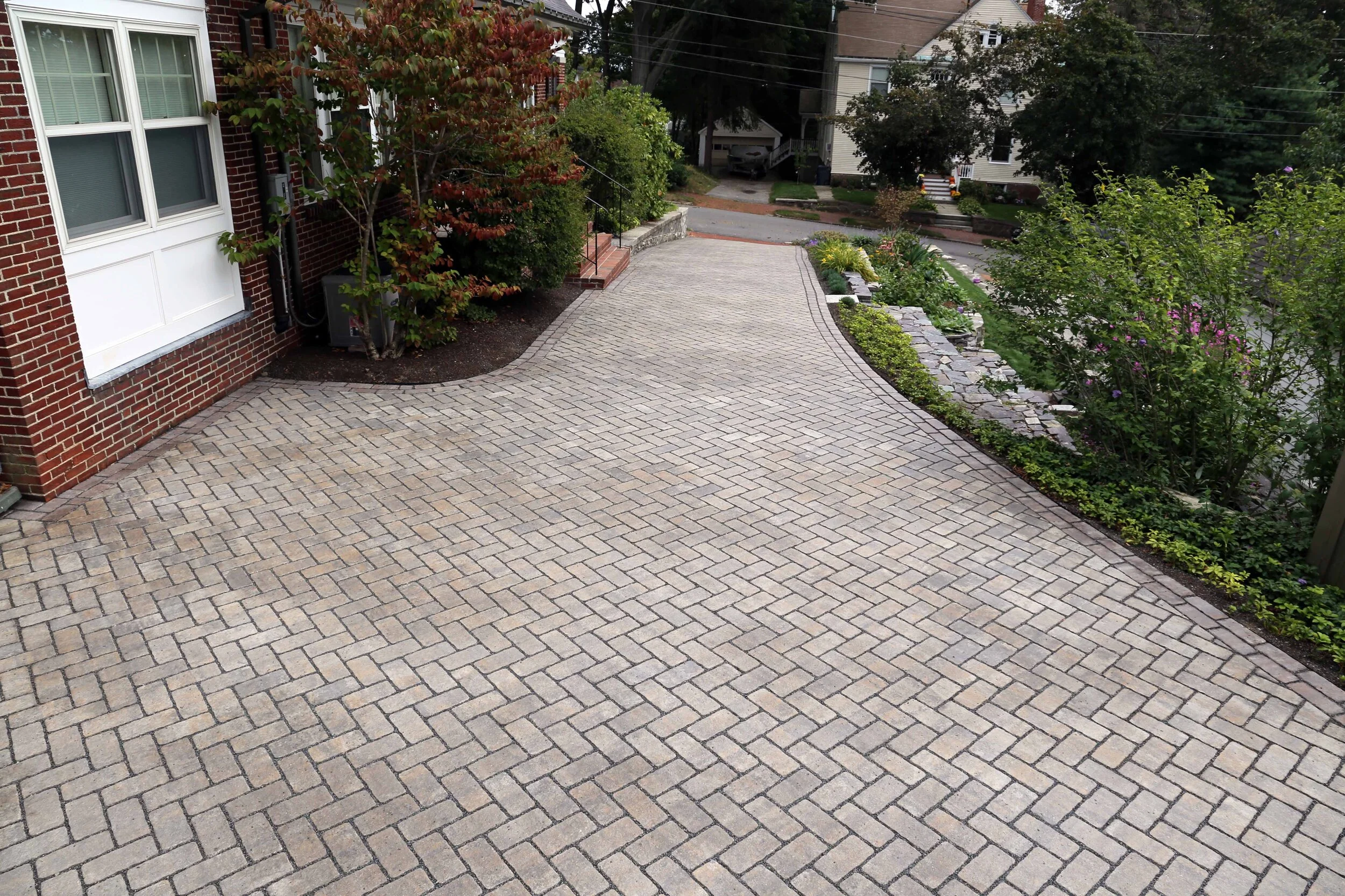  Genest Eastern Bay Meadow Permeable Paver Driveway. Portland Maine 