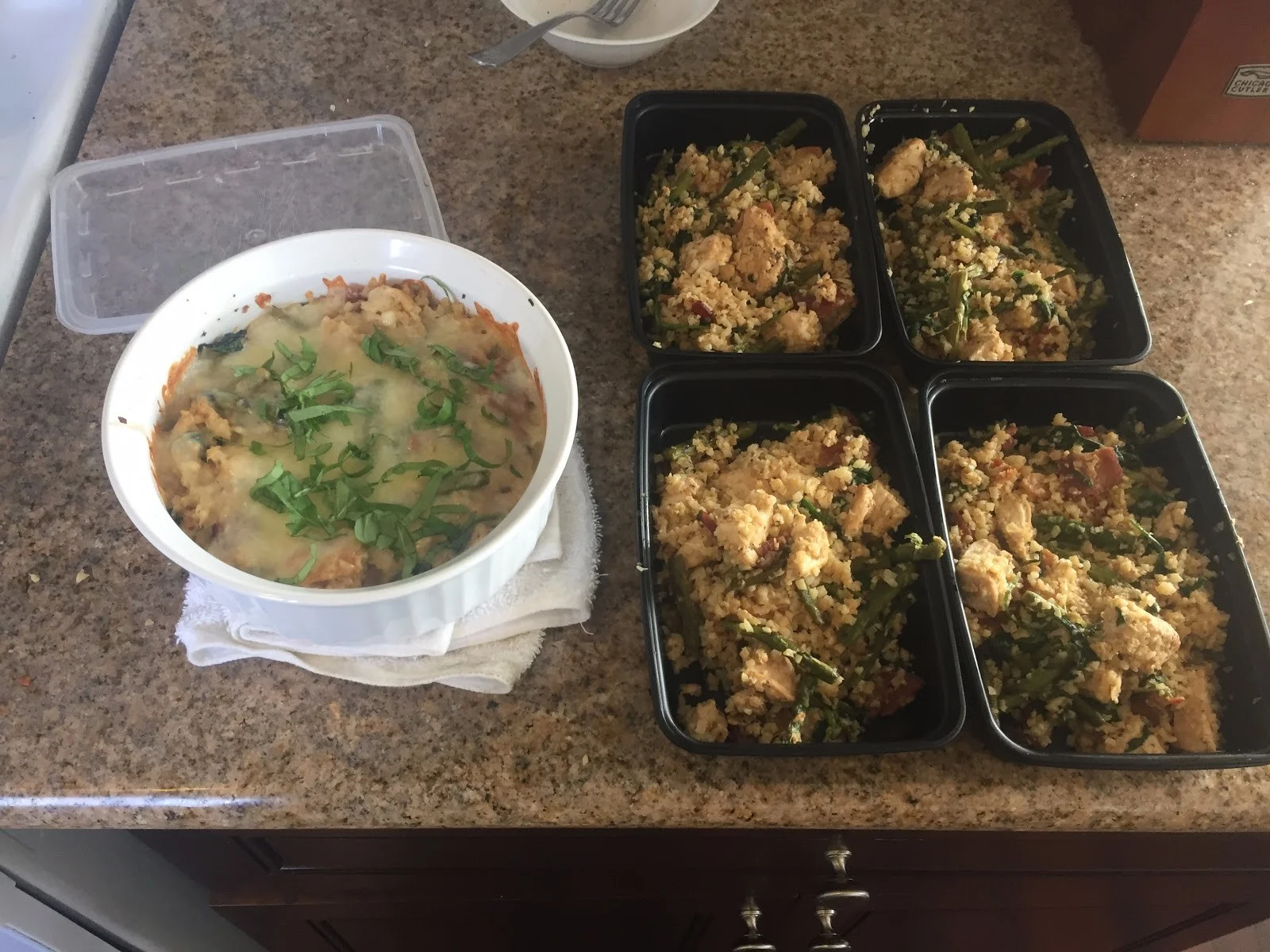 I took two portions with mozzarella and basil and baked for about 10 minutes. 