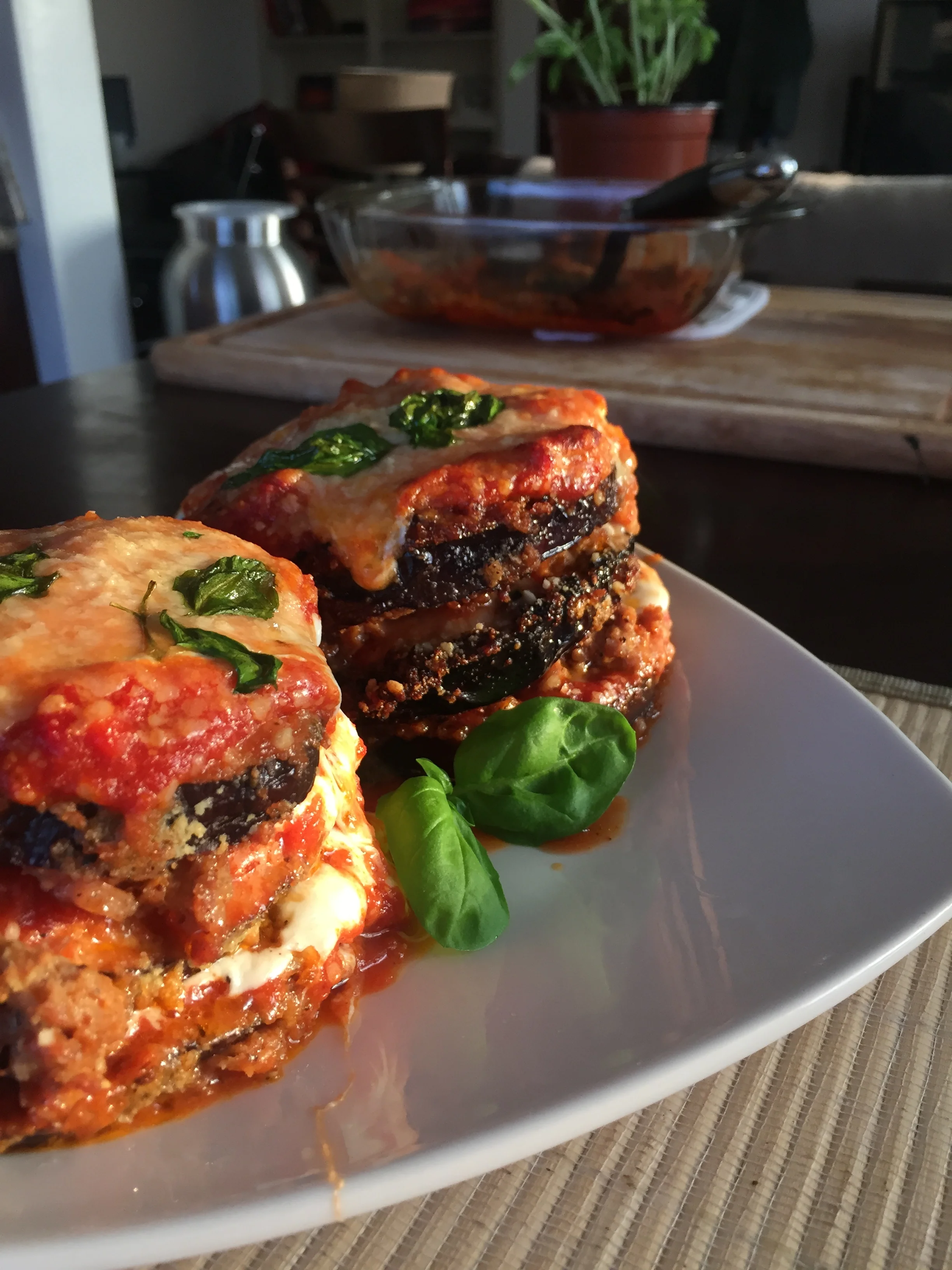 Low Carb Eggplant Parm Stacks