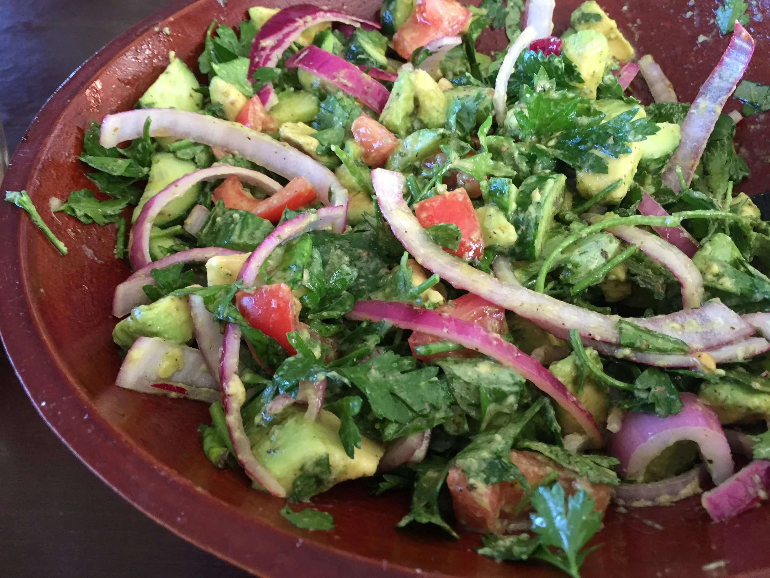 Avocado Salad with Simple Lemon Vinaigrette - Low Carb, Keto Approved 
