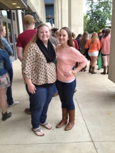 My best friend Kelley and I at a free concert in college. 