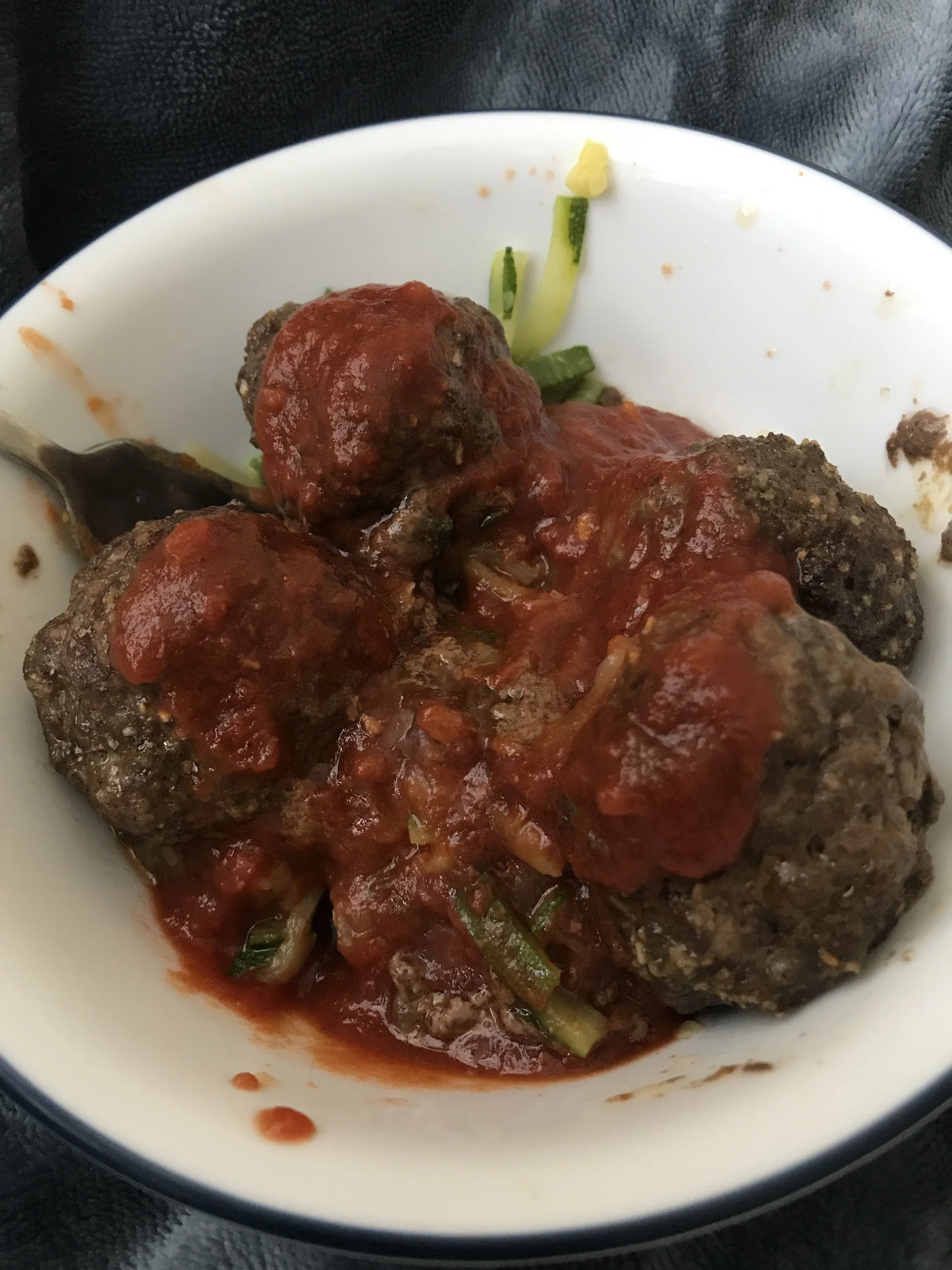Zucchini noodles with meatballs!