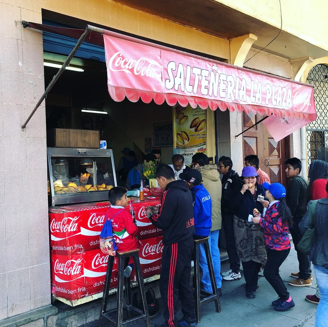 An always popular restaurant specializing in Saltenas (see photo below).