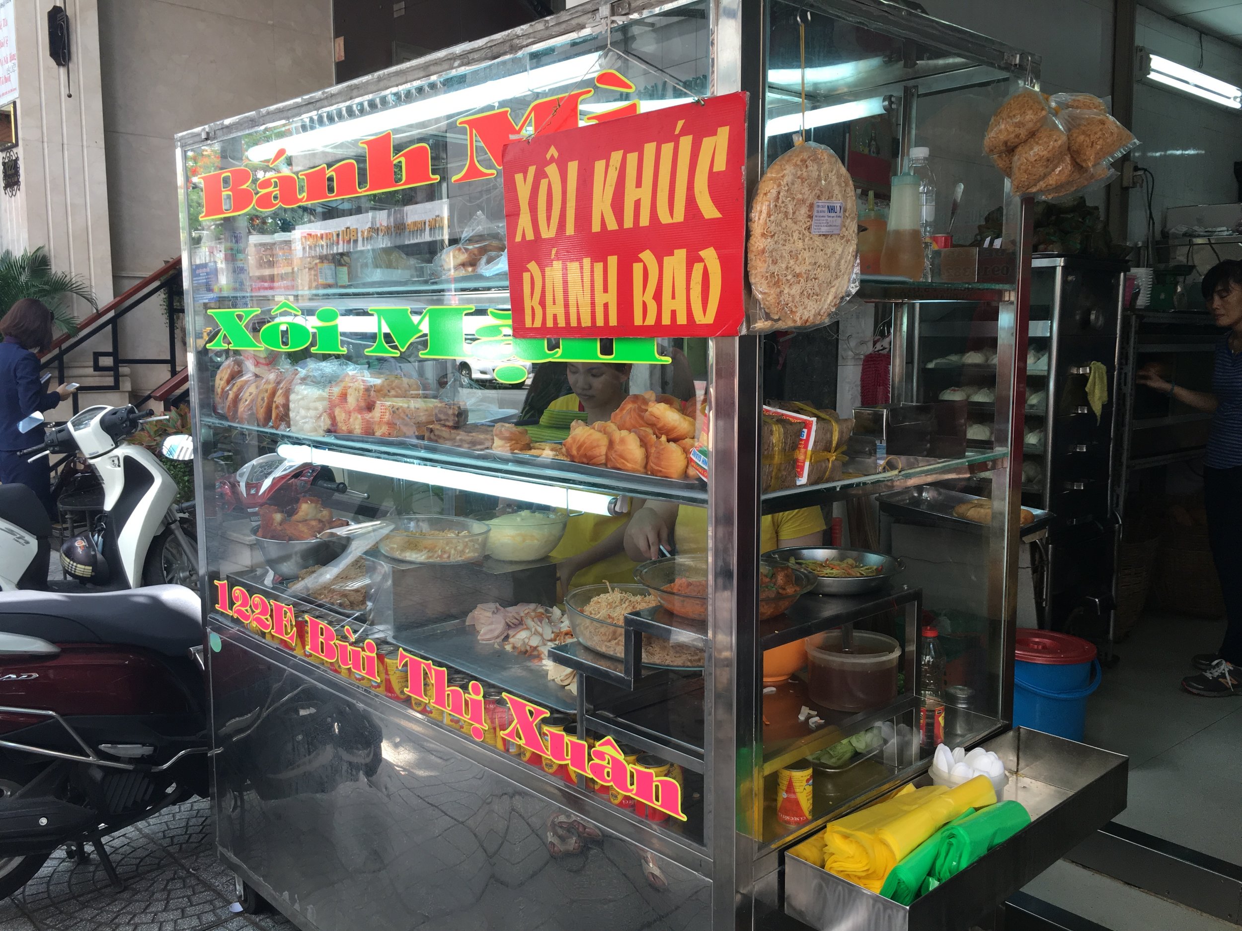 A Banh Mi cart in Vietnam, one of the tastiest sandwiches I’ve ever eaten.