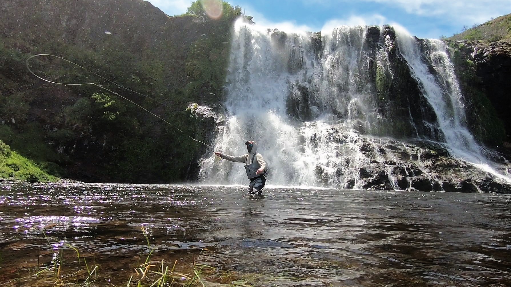Fly Fishing Remote Patagonia Waterfalls