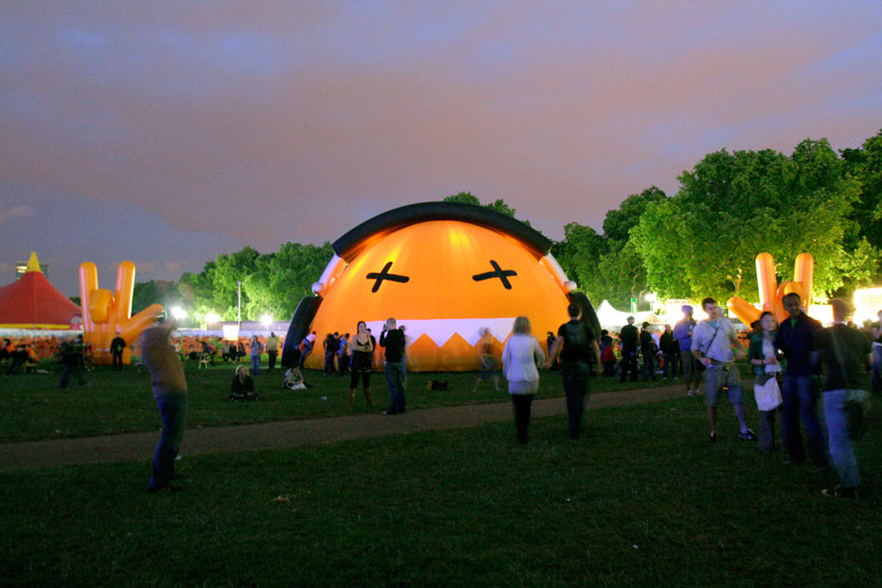  Music Monster declaring its plans for world domination at the Wireless Festival. 