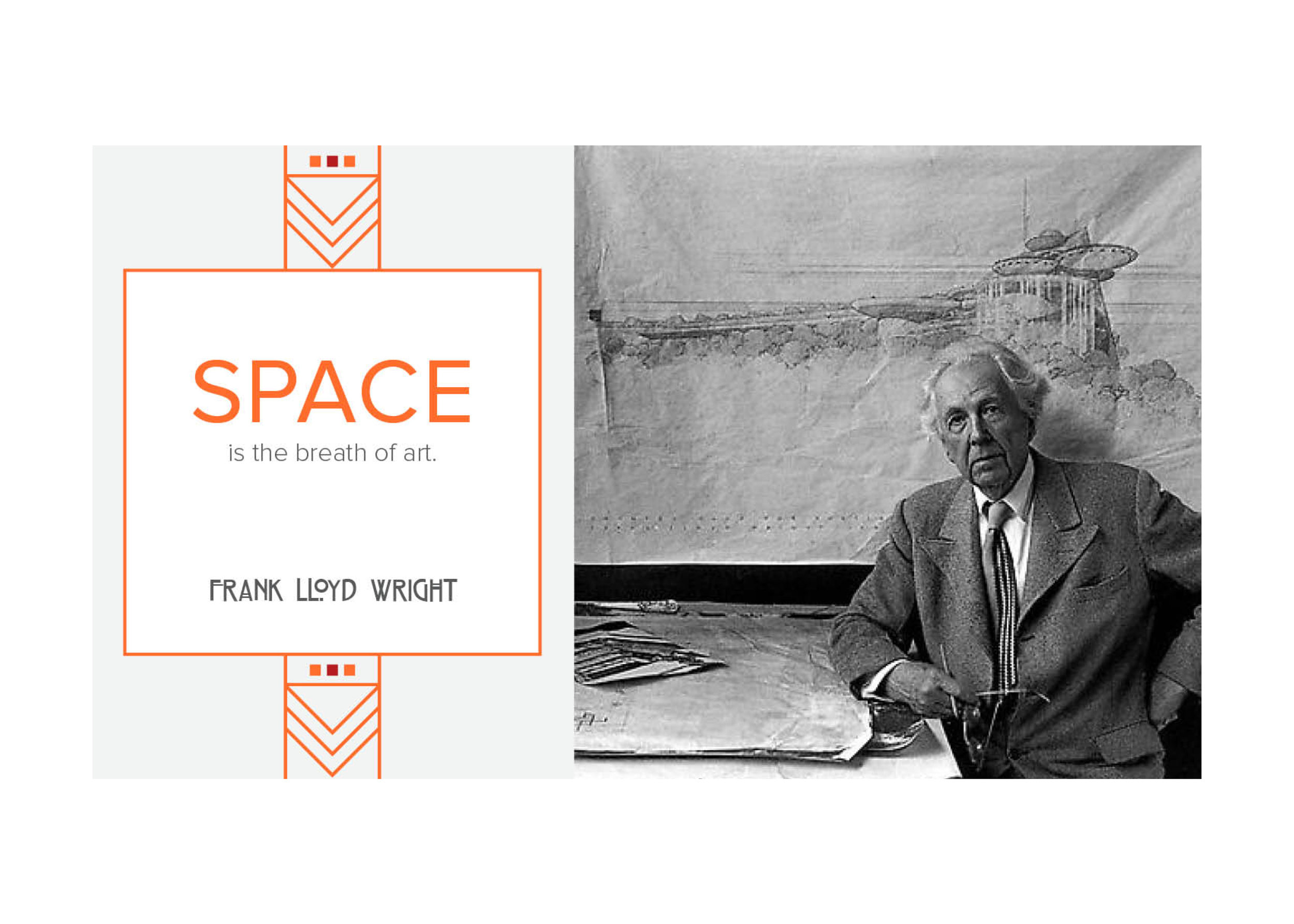 Blog post design featuring Frank Lloyd Wright
