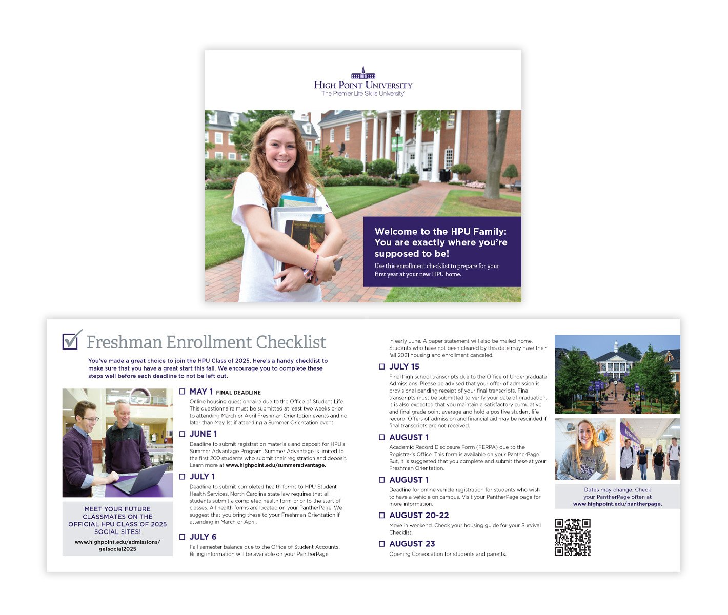 Design for a freshmen checklist for High Point University