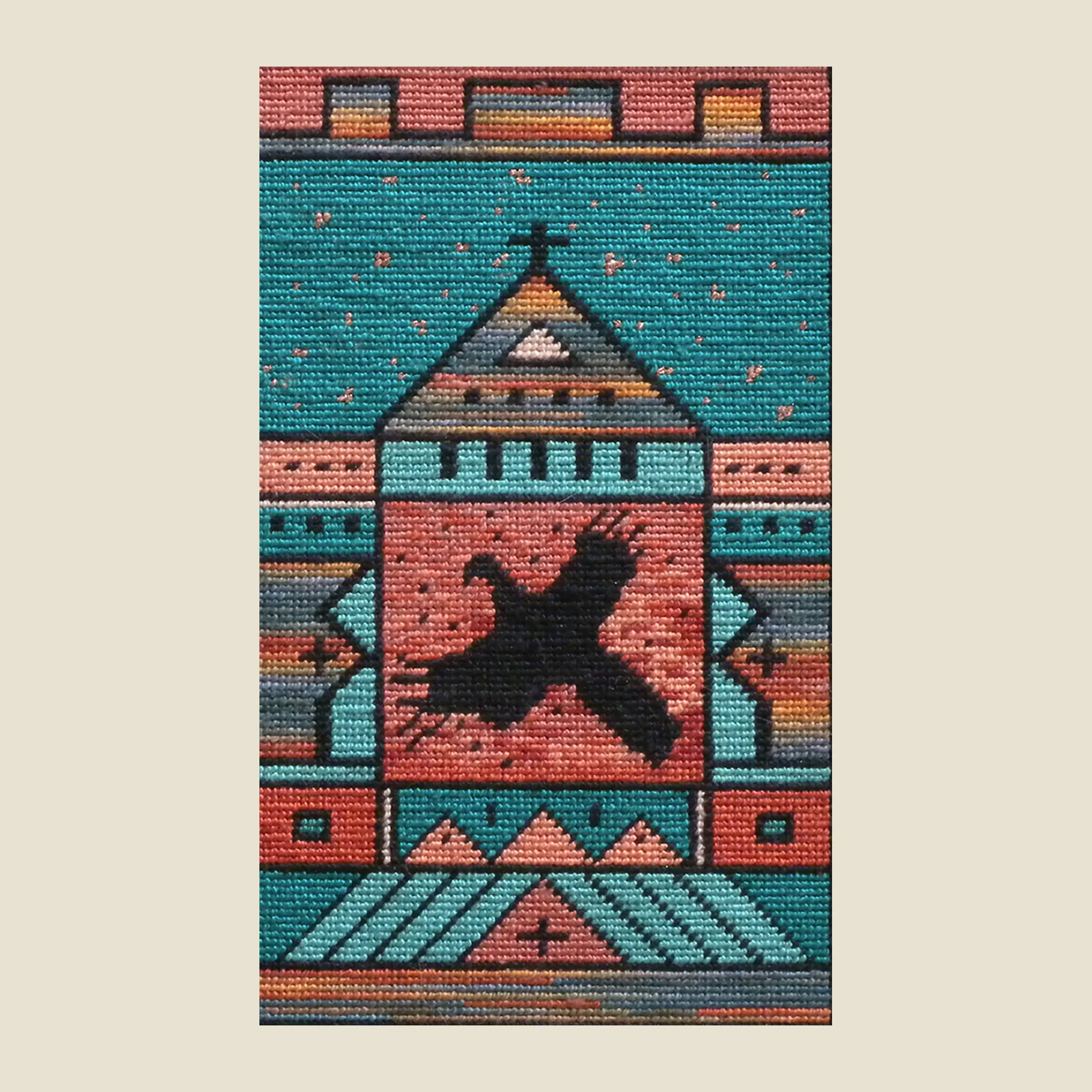 CHURCH AND CROW Petitpoint 7.5" x 4.5"
