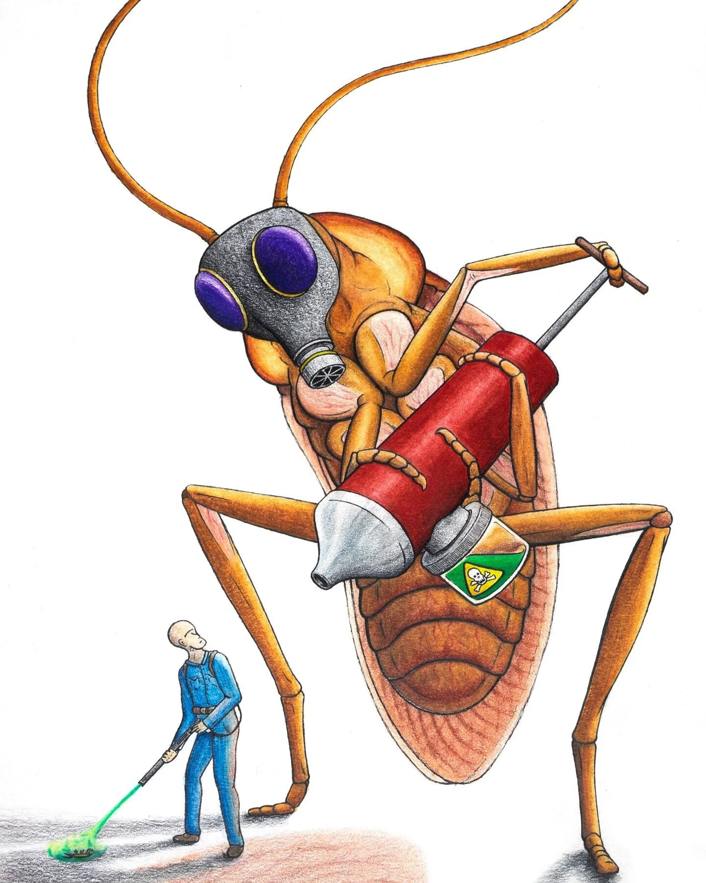 I've been scanning some old illustrations, lil throw back to college. This piece is a commentary on how pesticides kill us all.

#illustration #coloredpencil #enviroment #drawing #portfolio #art #artist #illustrationartists