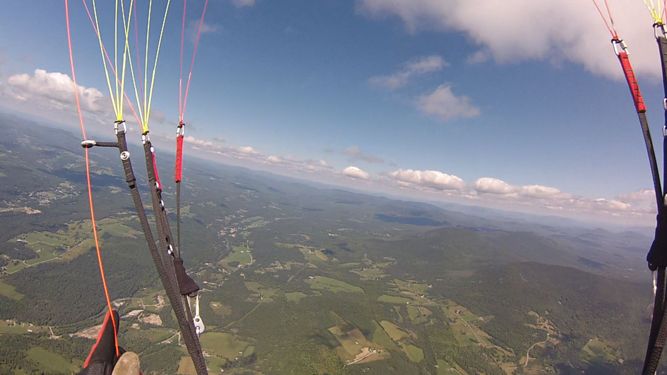 ABOVE The author thermalling high above Vermont.