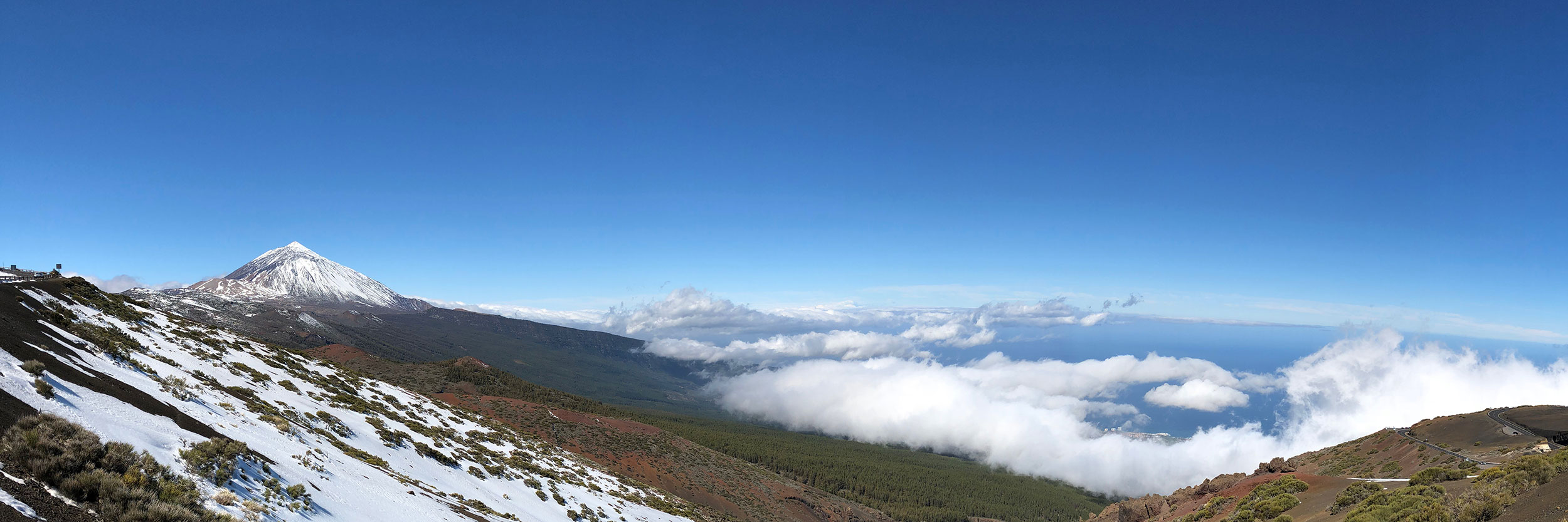 Mt. Teide and the north shore visible from Izana launch in the middle of the island