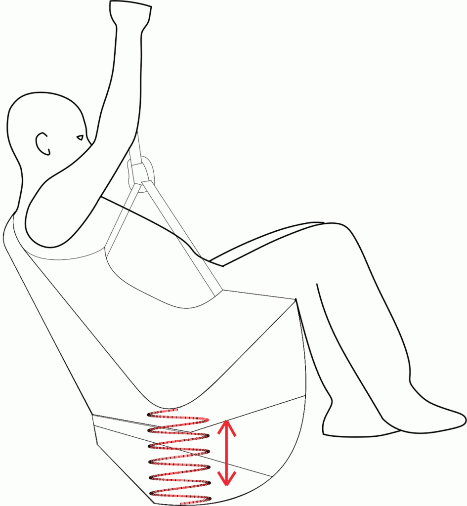 The internal spring does not cushion the impact but allows the airbag to inflate and remain inflated, both on the ground and in flight.