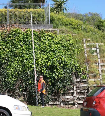 4-metre retaining wall with 1.5m fence above