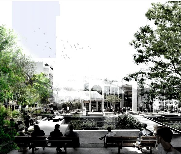 The daylighting of the Kumutoto stream in Wellington's CBD designed by Oliver Pool from Victoria University's School of Architecture and Design.
