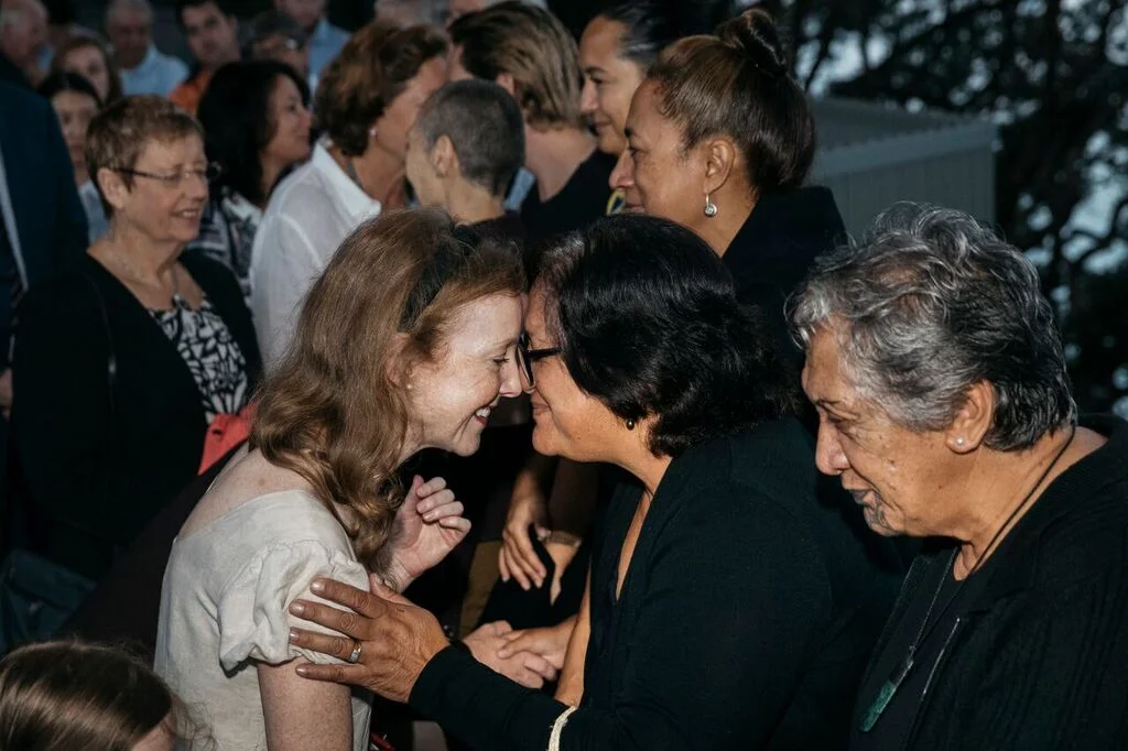 Landscape Architect Cathy Challinor of Boffa Miskell at the dawn blessing. Photo credit Jay Farnworth.