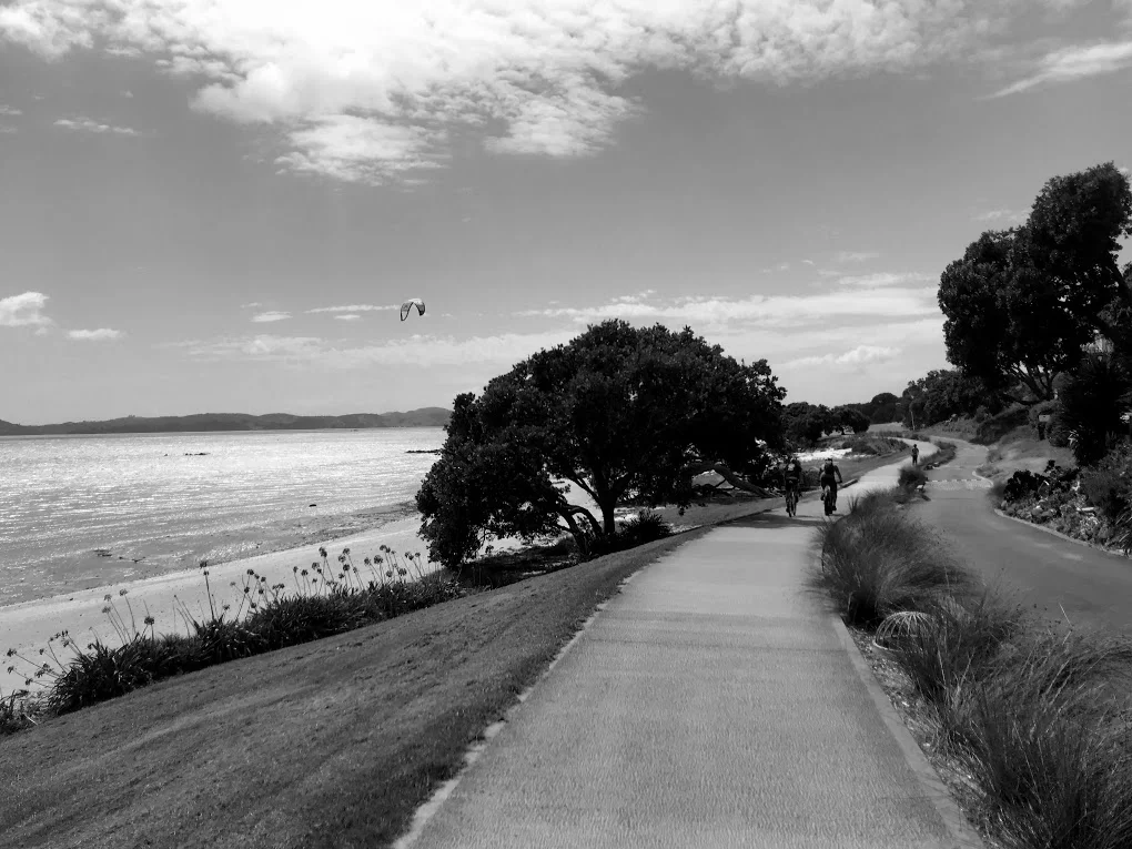 Ralph Johns occasionally had the company of fellow cyclists on his journey.
