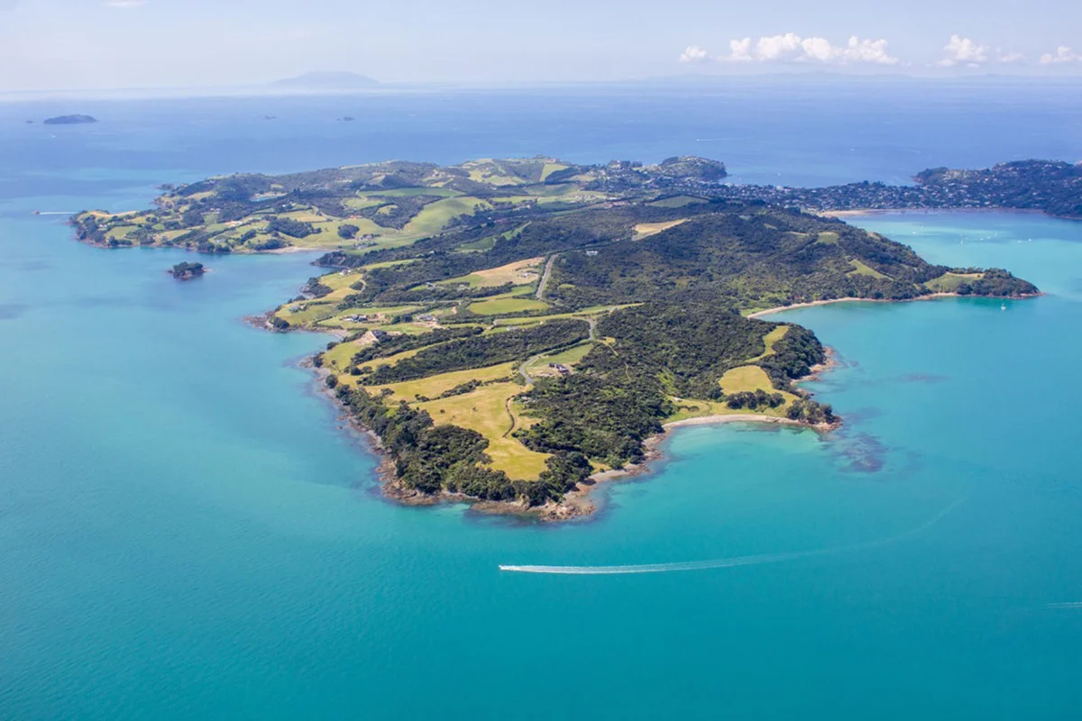 An aerial view of Waiheke Island. Photo credit - Skyview Photography Ltd.