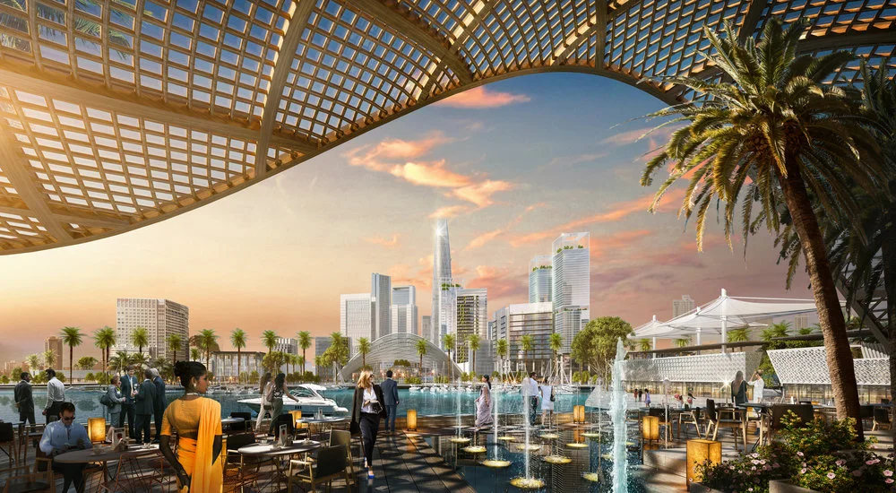 The finance and marina district is set for completion in 2041. Image credit - SOM.