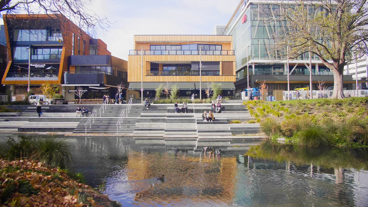 The Avon River river and walking promenade with hospitality offerings is complimented by premium public realm.