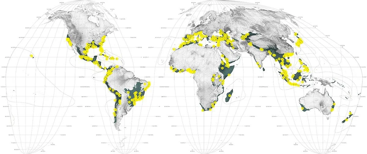 Map 1 - ‘Crisis’ shows the largest and fastest growing cities in the world’s most biodiverse regions.