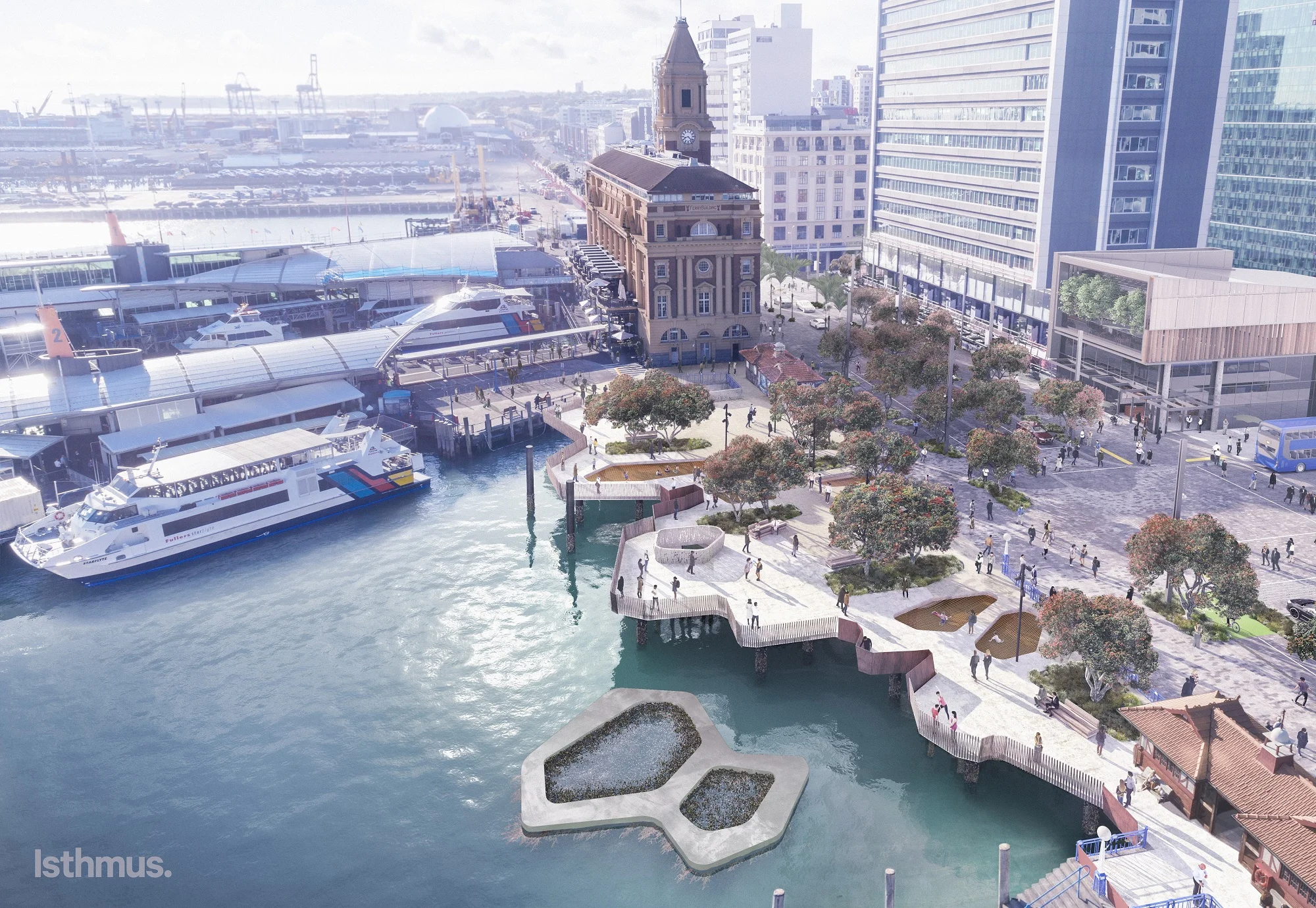 Auckland council says in three years the waterfront will be more welcoming and generous.
