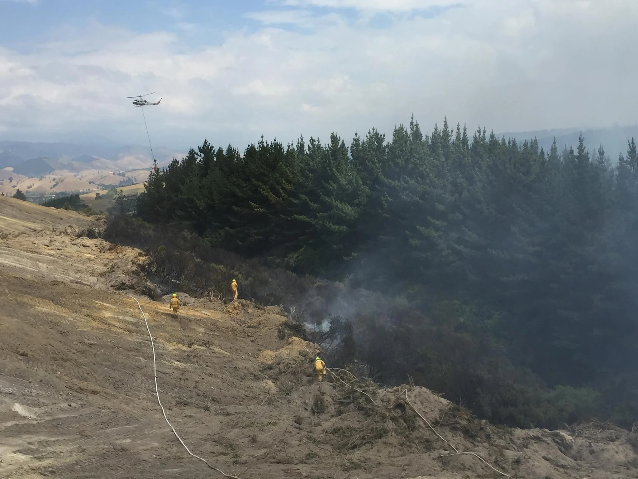 Nelson and Tasman fires February 2019. Image courtesy of Nelson Civil Defence.